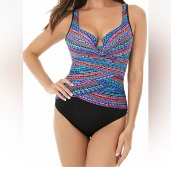Miraclesuit True Colors Layered Escape Modest One Piece Swimsuit 16 - Picture 1 of 8